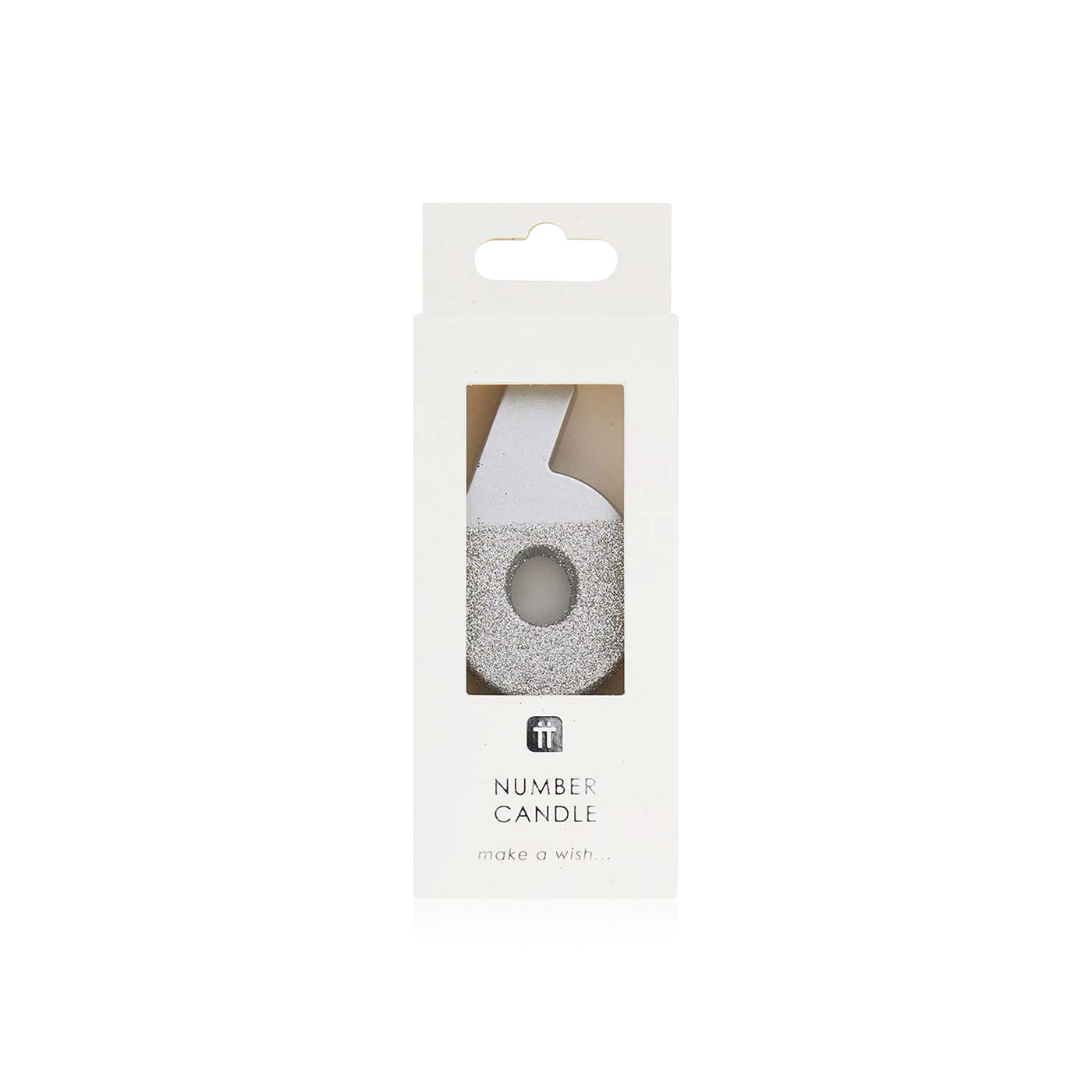 Talking Tables Silver Glitter Candle - 6