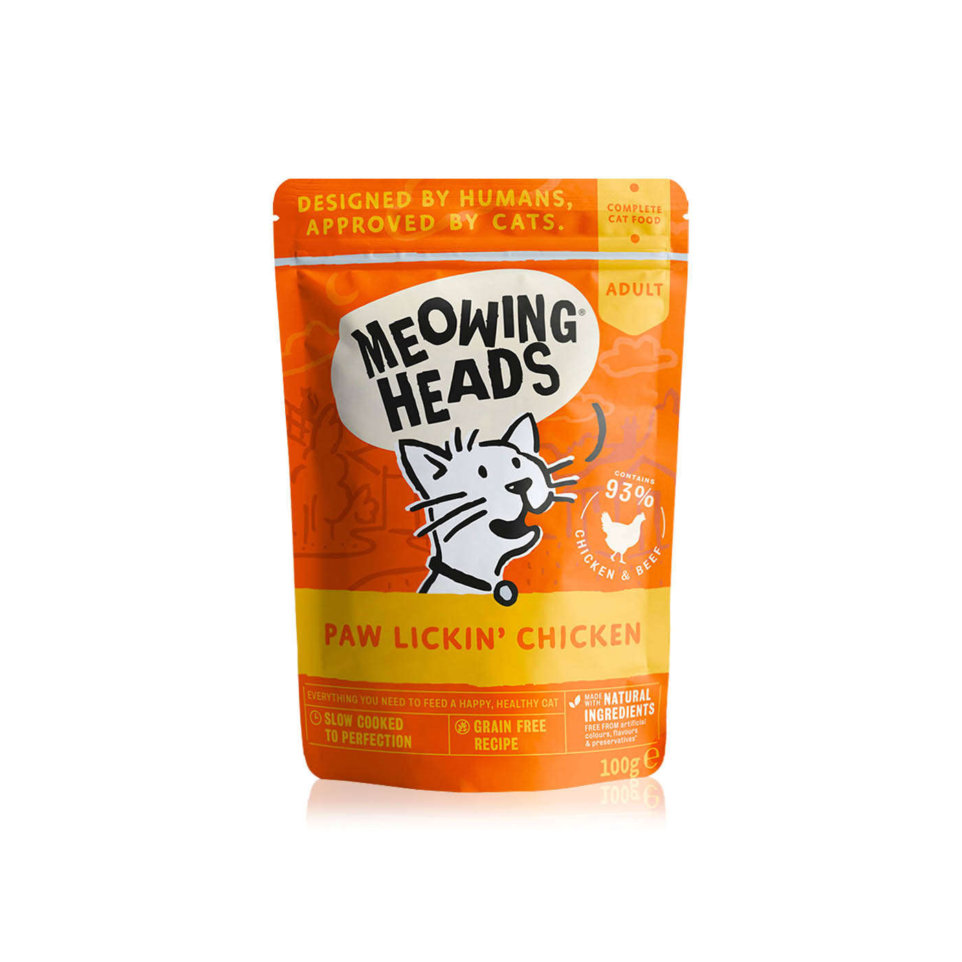 Meowing Heads Paw Lickin' Chicken Wet Cat Food 100g
