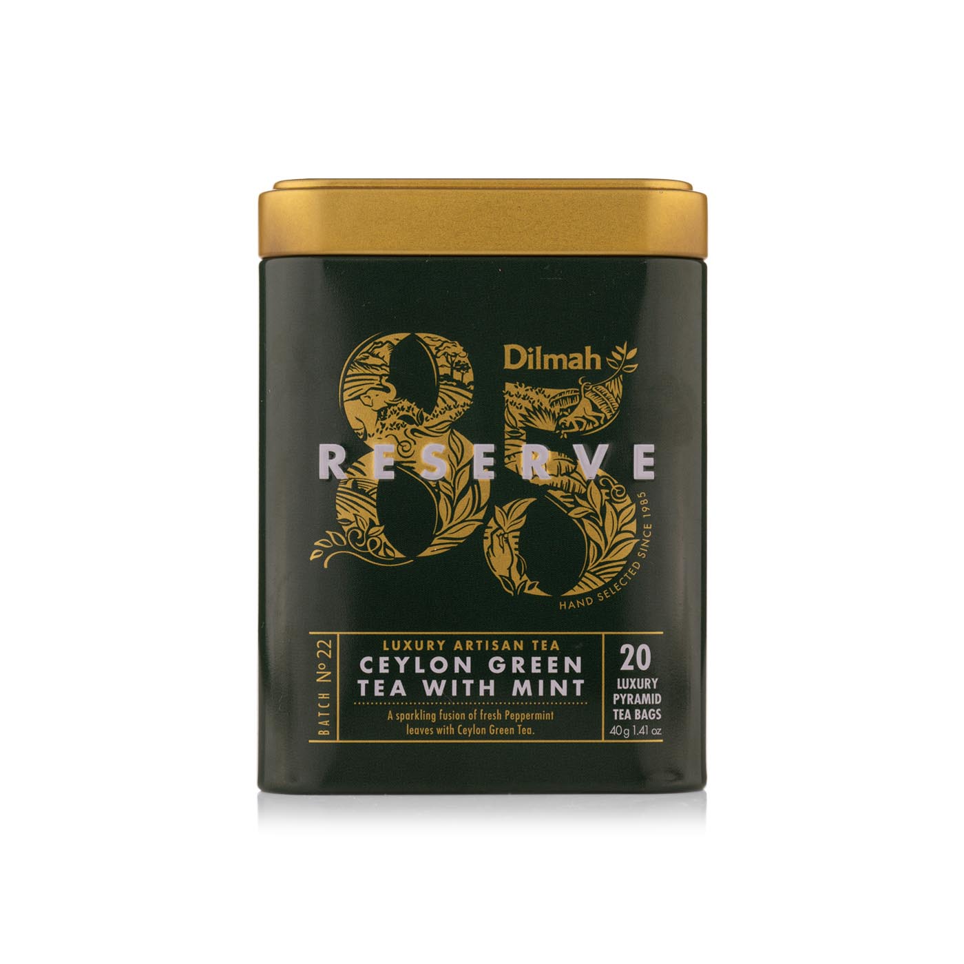 Dilmah 85 Reserve Ceylon Green Tea with Mint Tin 40g