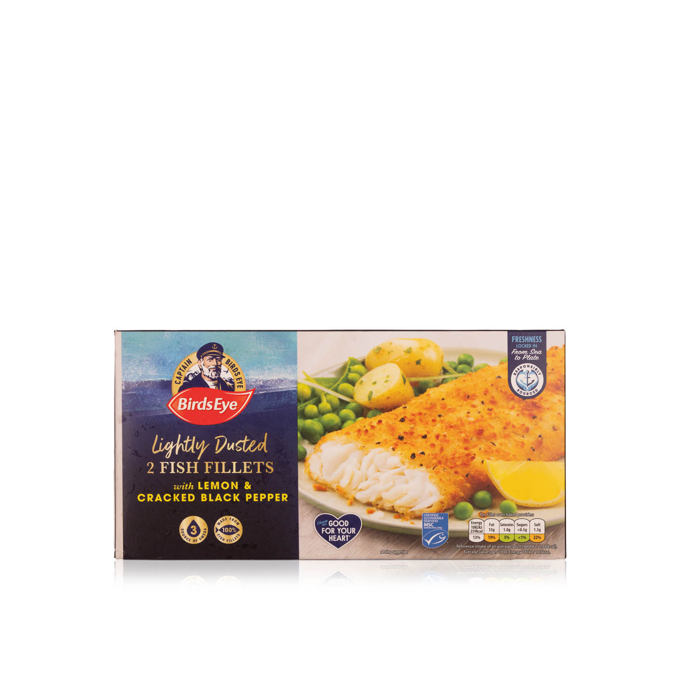 Birds Eye Frozen Lightly Dusted Lemon & Pepper Fish Fillets X 2