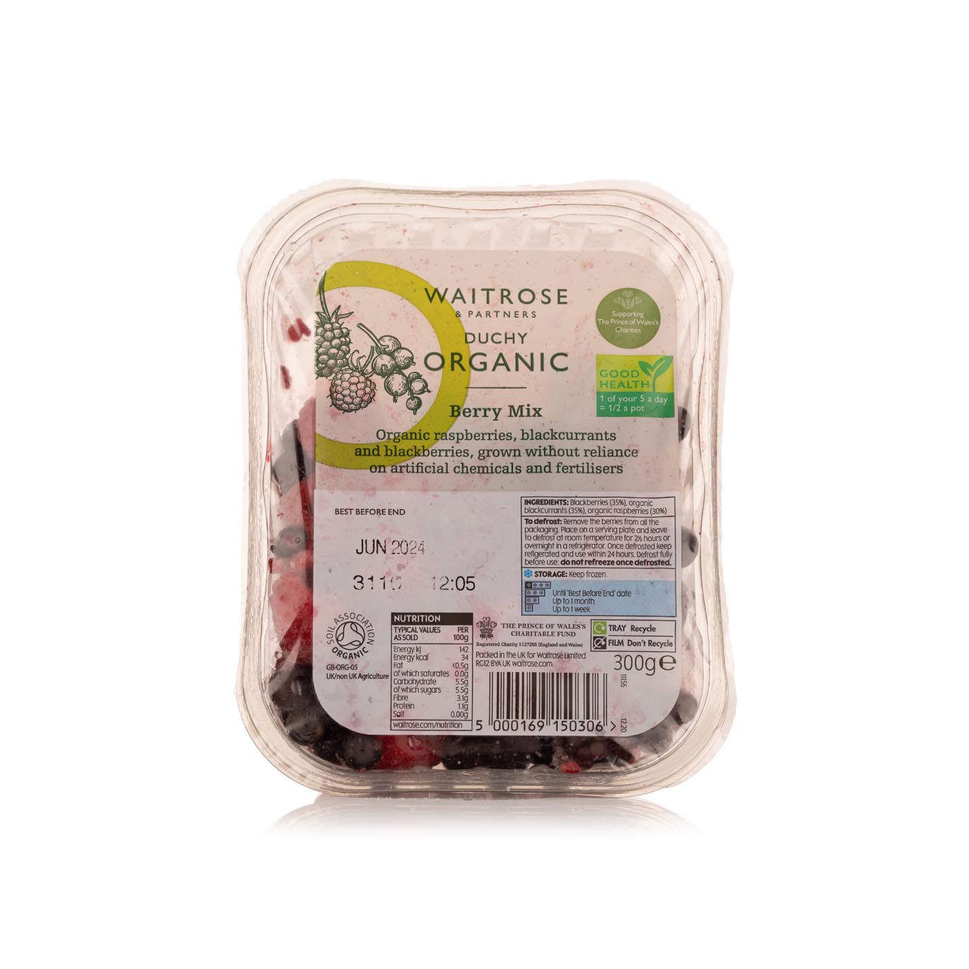 Waitrose Duchy Organic Frozen Berry Mix G Spinneys Uae