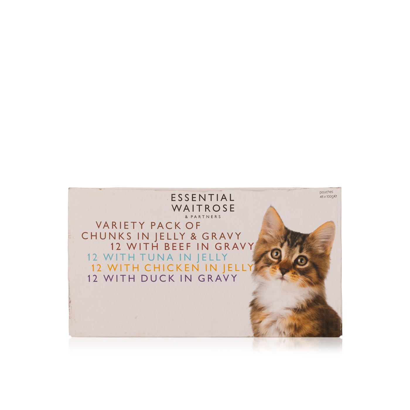 Waitrose essential meat & fish selection in jelly & gravy 48 x 100g