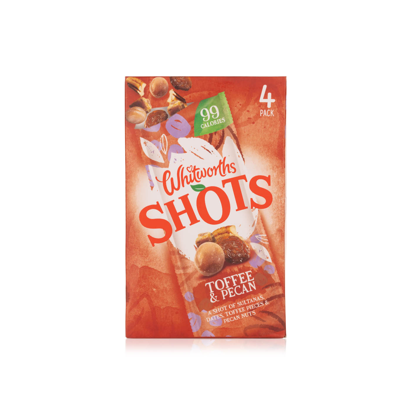 Whitworths Toffee & Pecan Shot 100g Pack of 4