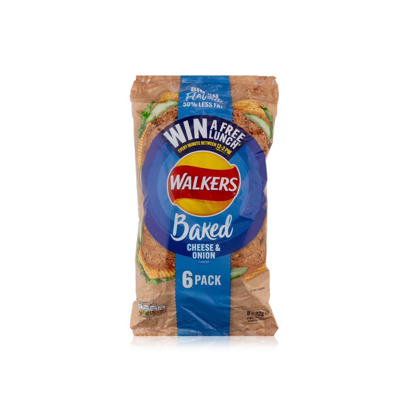 Walkers Baked Cheese & Onion Crisps 132g 6s