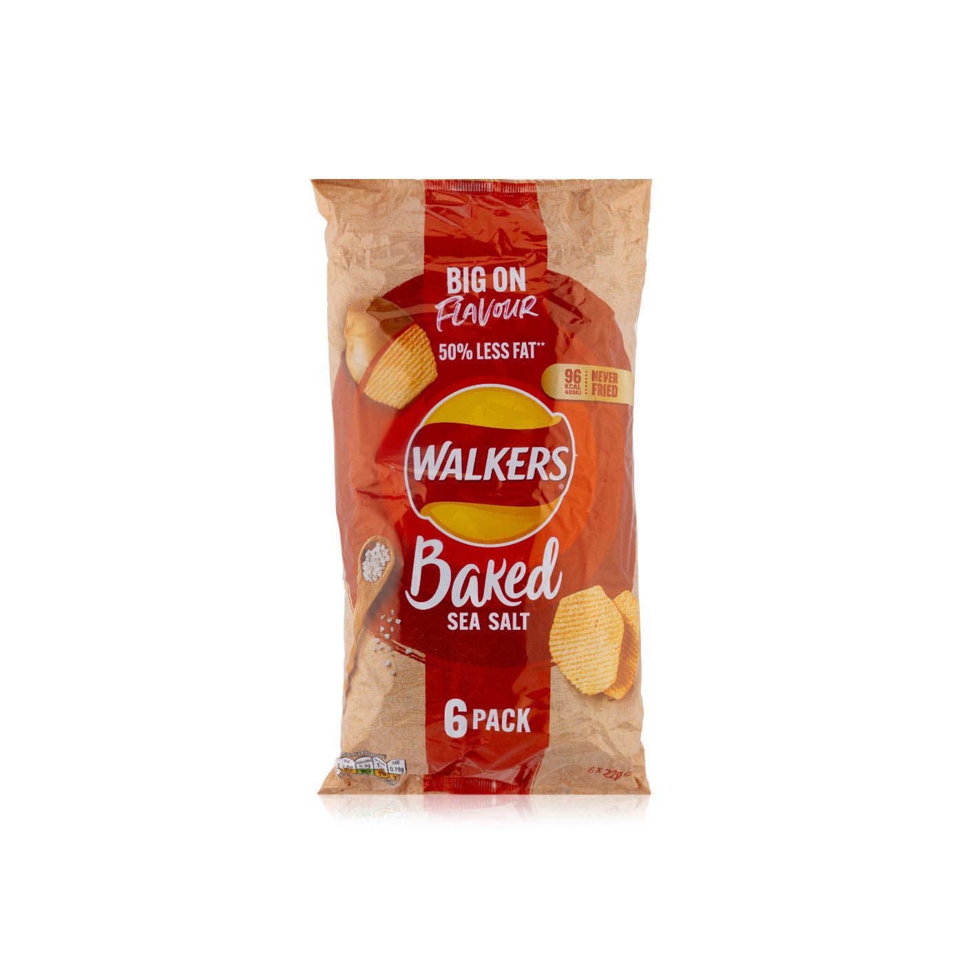 Walkers Baked Sea Salt Crisps 132g 6s