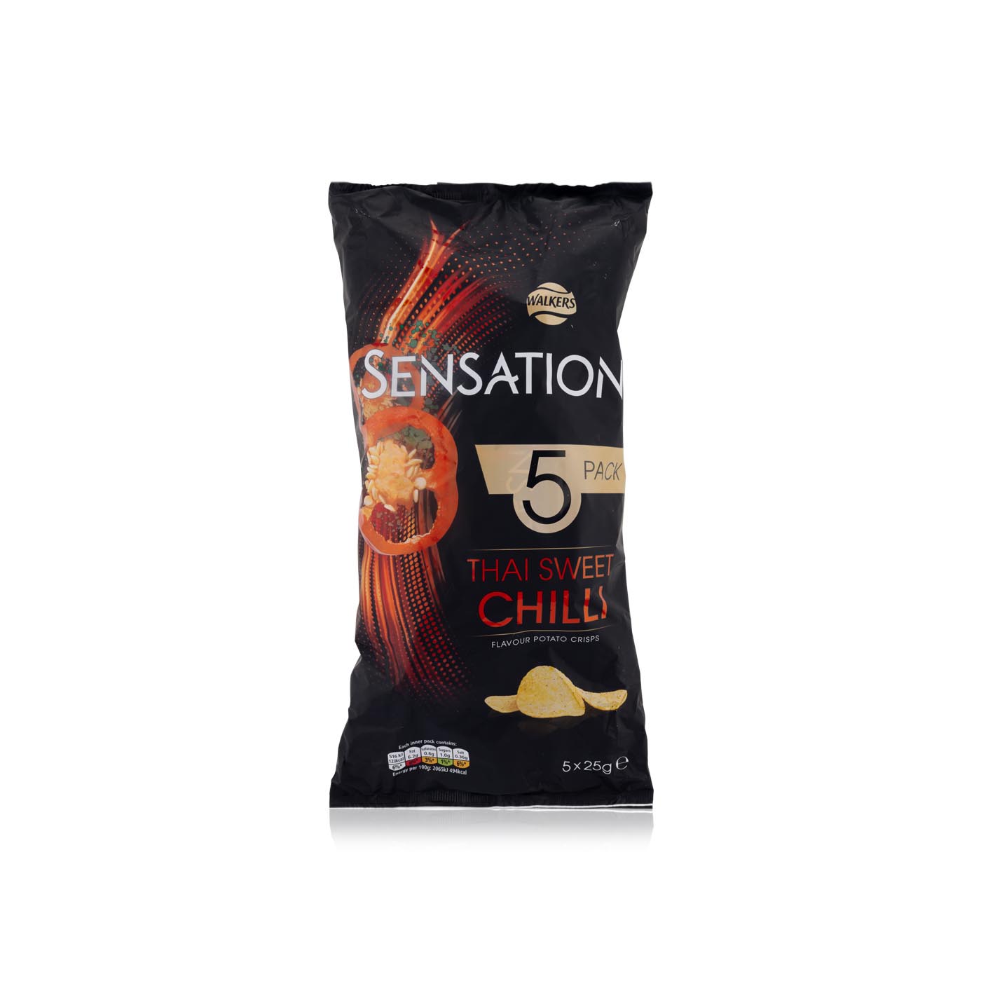 Walkers Sensations Thai Sweet Chilli Crisps 125g x 5