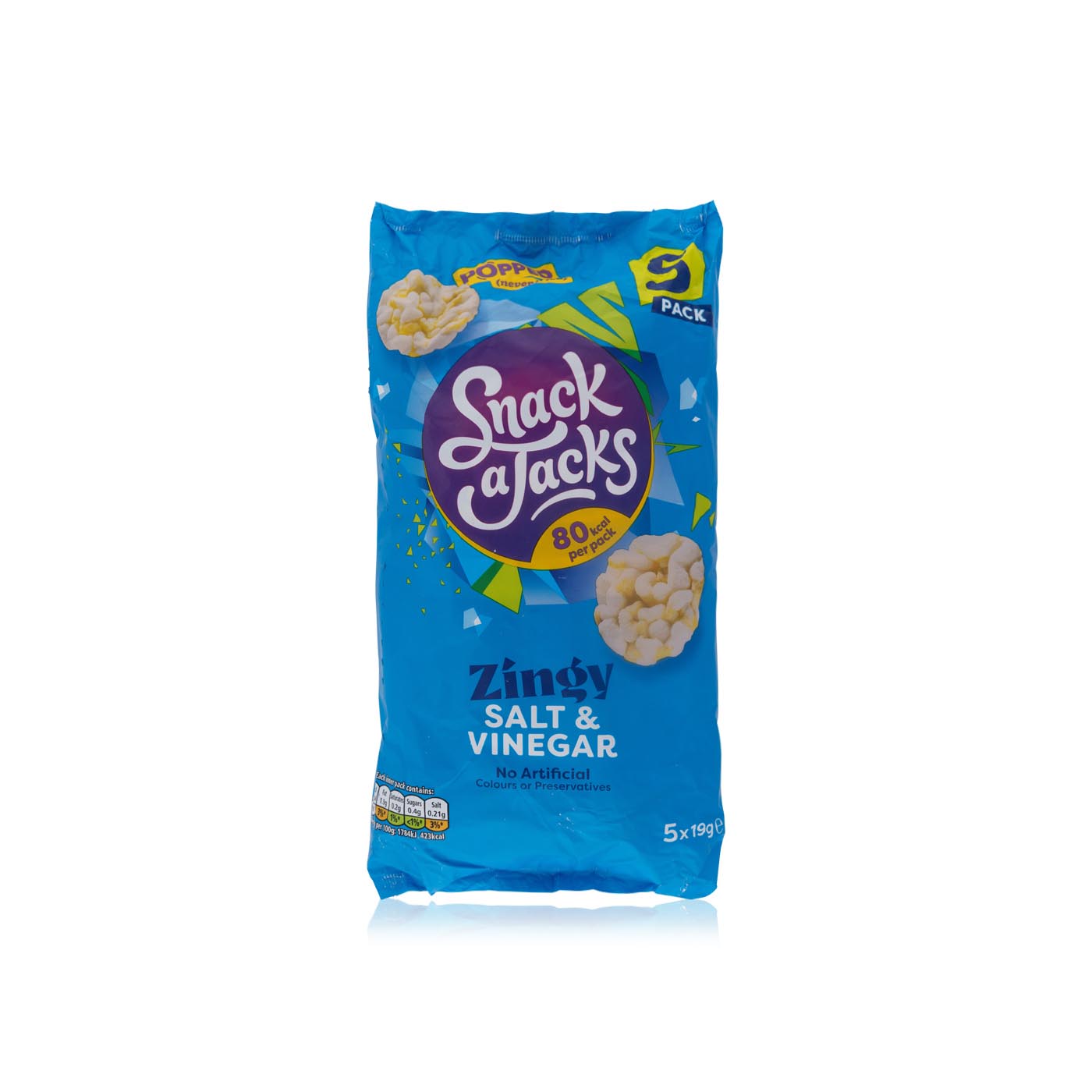 Snack a Jacks salt & vinegar rice cakes 5 x 95g Spinneys UAE