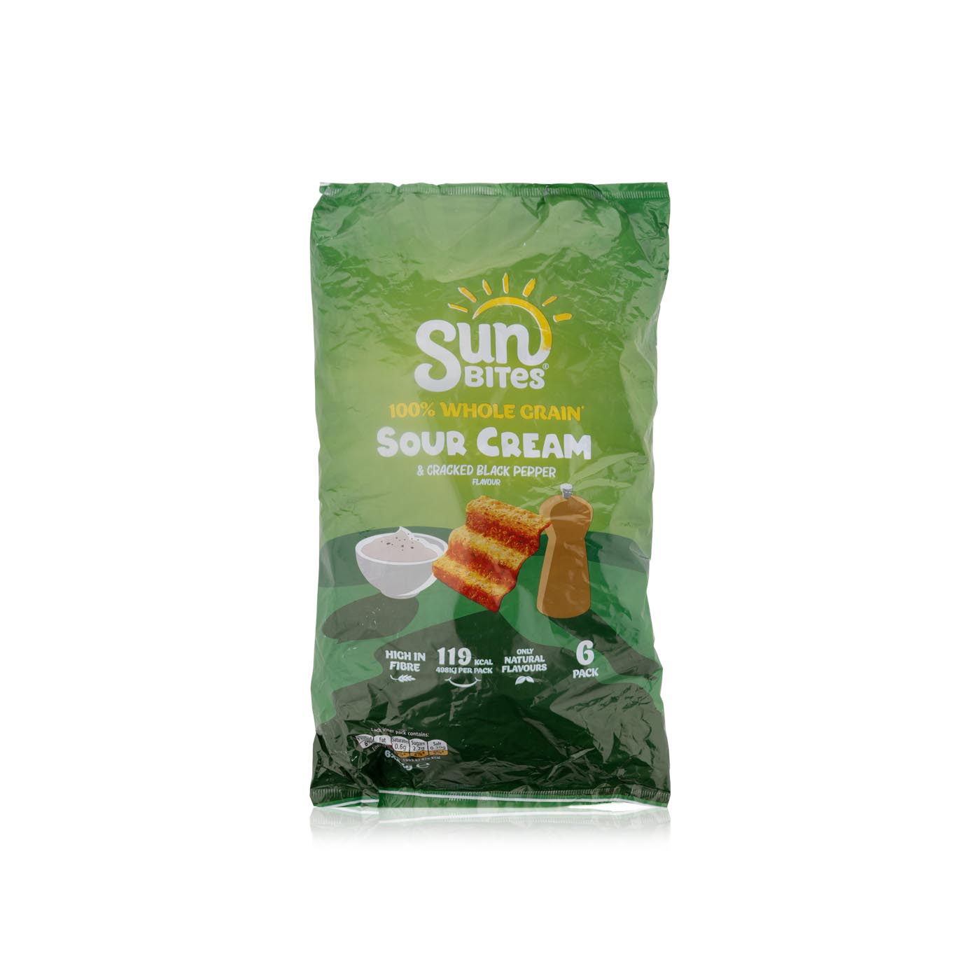 Sunbites Sour Cream & Pepper Crisps 150g x 6