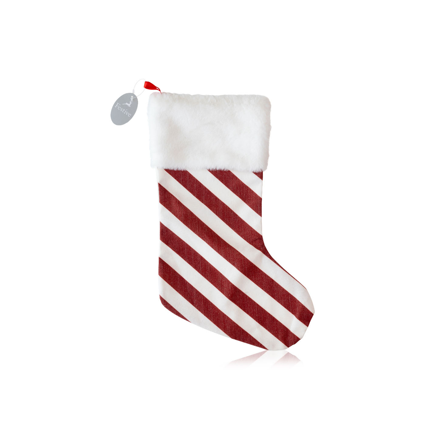 Festive Xmas stocking striped 48cm - Spinneys UAE