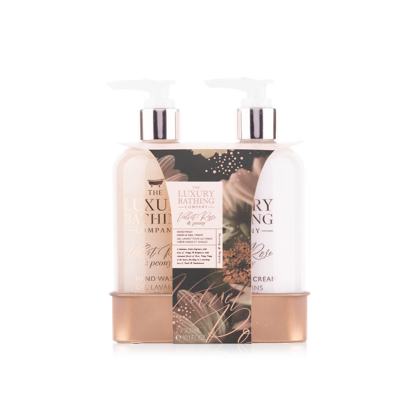 Luxury Bathing Co velvet rose and peony hand wash with hand and nail ...