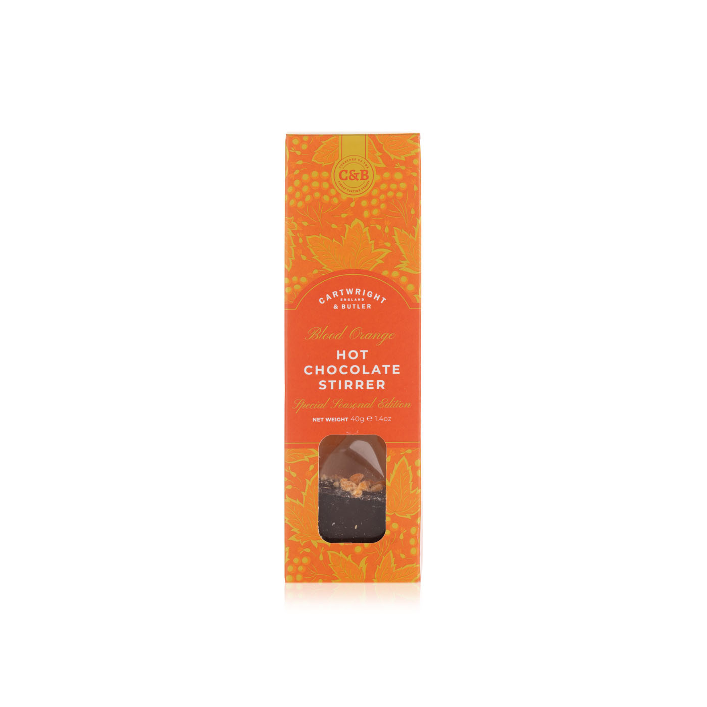 Cartwright & Butler Blood Orange Hot Chocolate Stirrer 40g