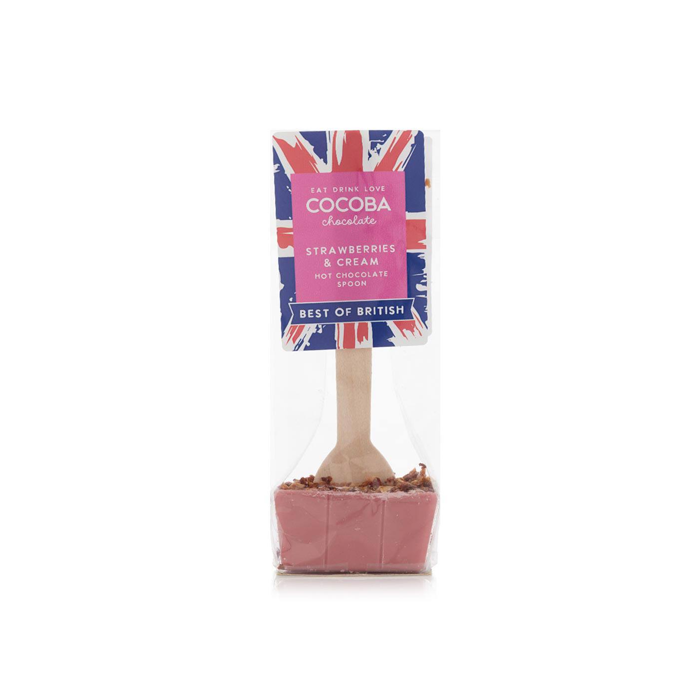 Cocoba strawberries and cream hot chocolate spoon 50g Spinneys UAE