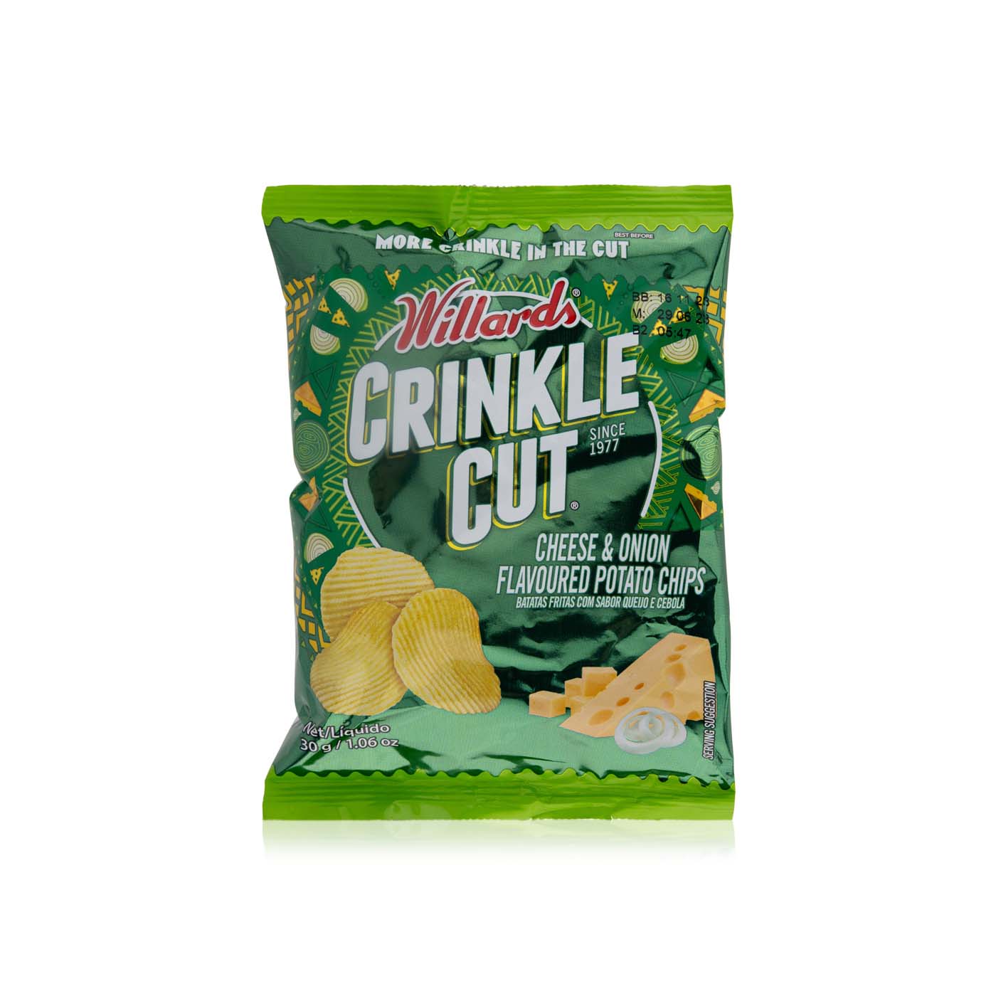 Willards Crinkle Cut Cheese and Onion Flavoured Potato Chips 30g ...