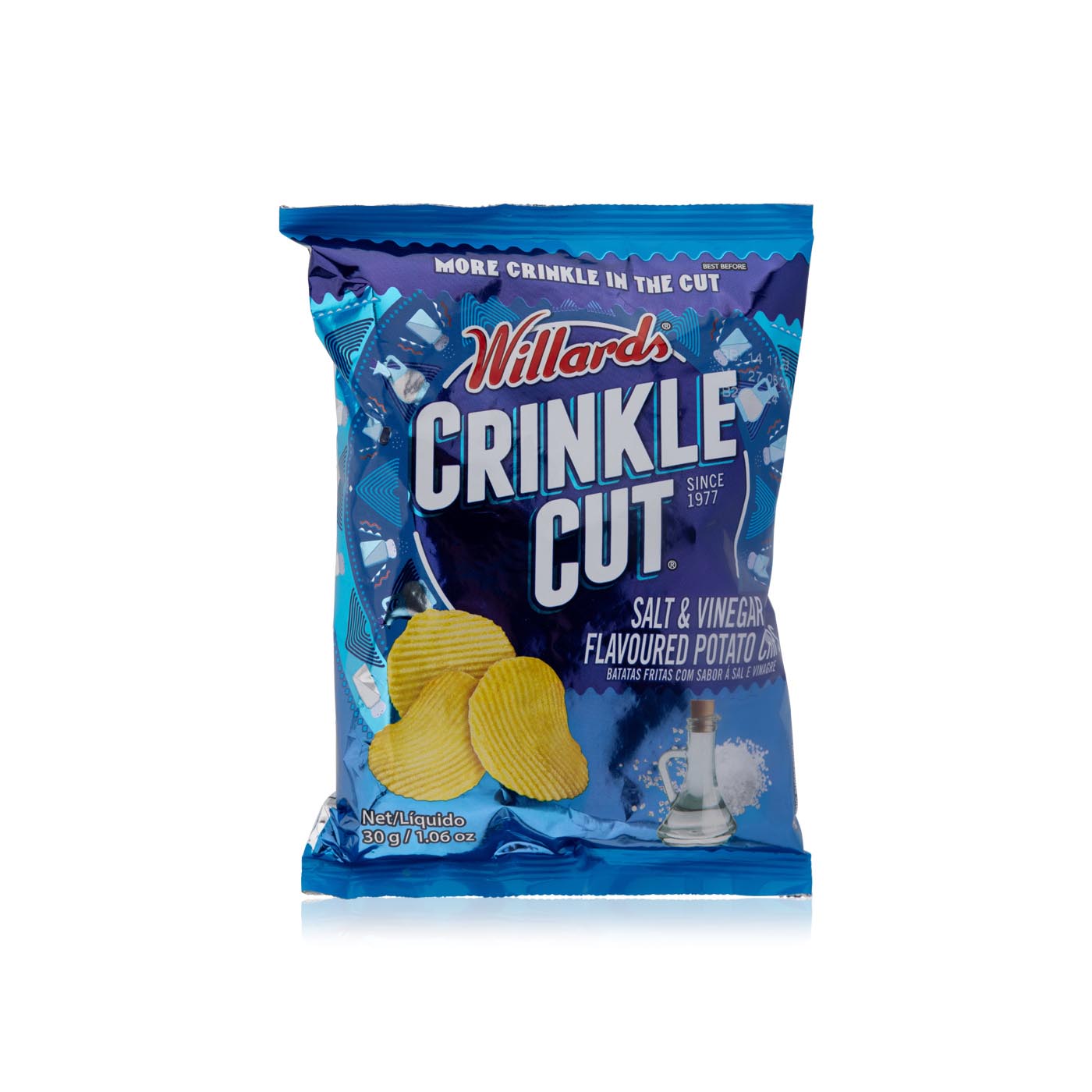 Willards Crinkle Cut Salt and Vinegar Flavoured Potato Chips 30g ...