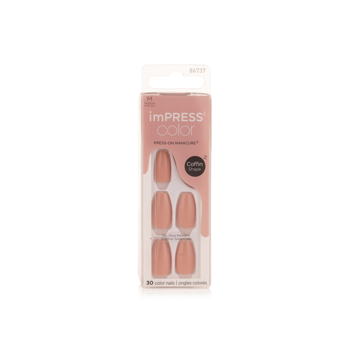 Kiss Impress Press-on Nails Coffin Shape Medium Sumptuous