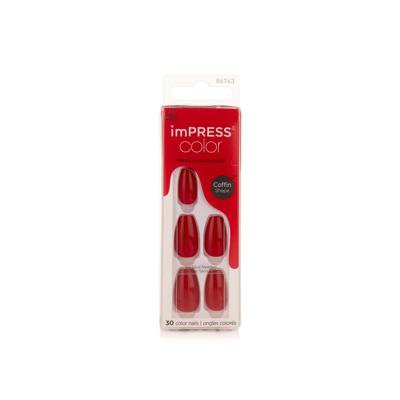 Kiss impress press-on nails coffin shape medium reddy or not - Spinneys UAE