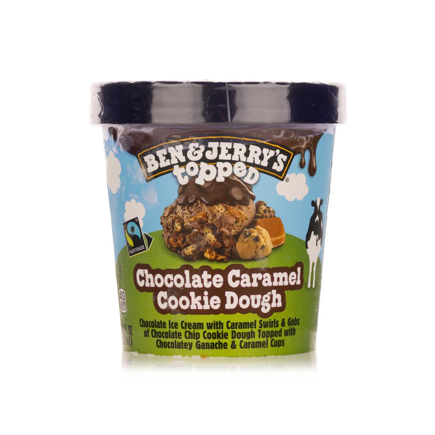 Ben & Jerry's Topped Chocolate Caramel Cookie Dough Ice Cream 473Ml