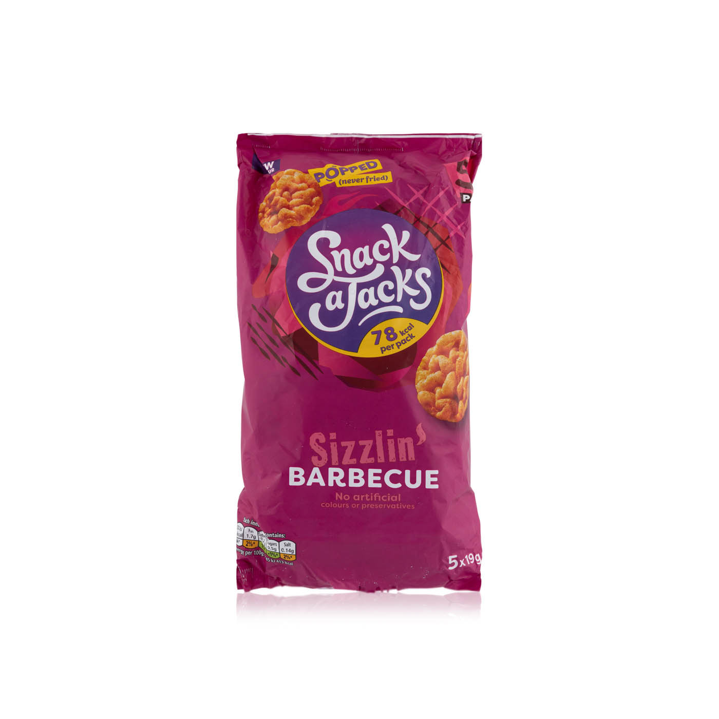 Snack a Jacks sizzling barbecue rice cakes 19g 5 pack Spinneys UAE