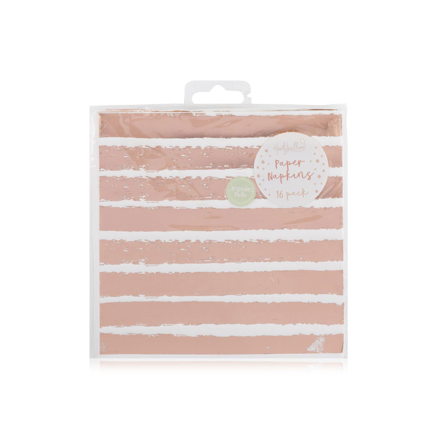 Hootyballoo Rose Gold Striped Paper Napkins 16 Pack