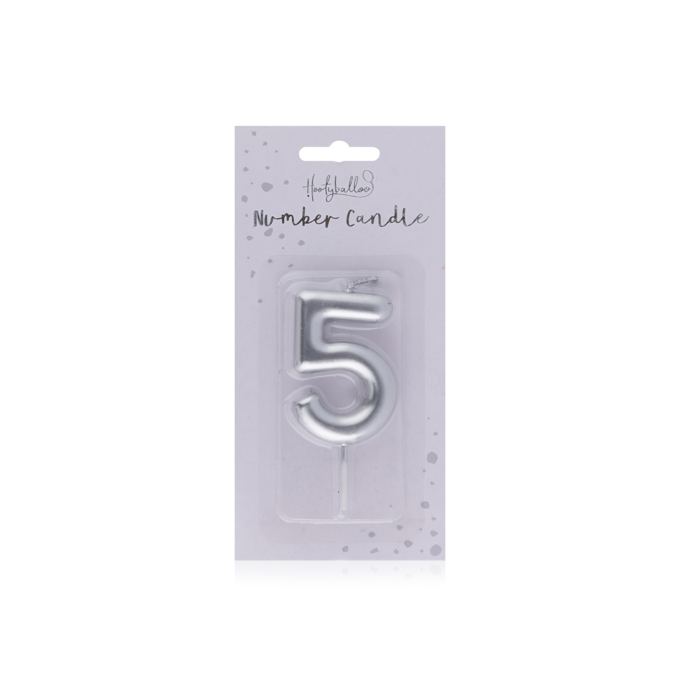 Hootyballoo Silver Number 5 Candle