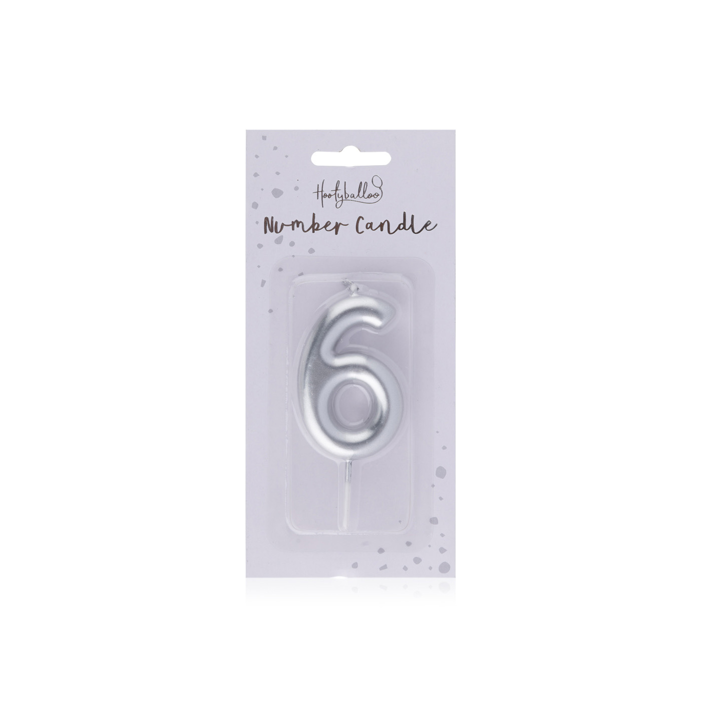 Hootyballoo Silver Number 6 Candle