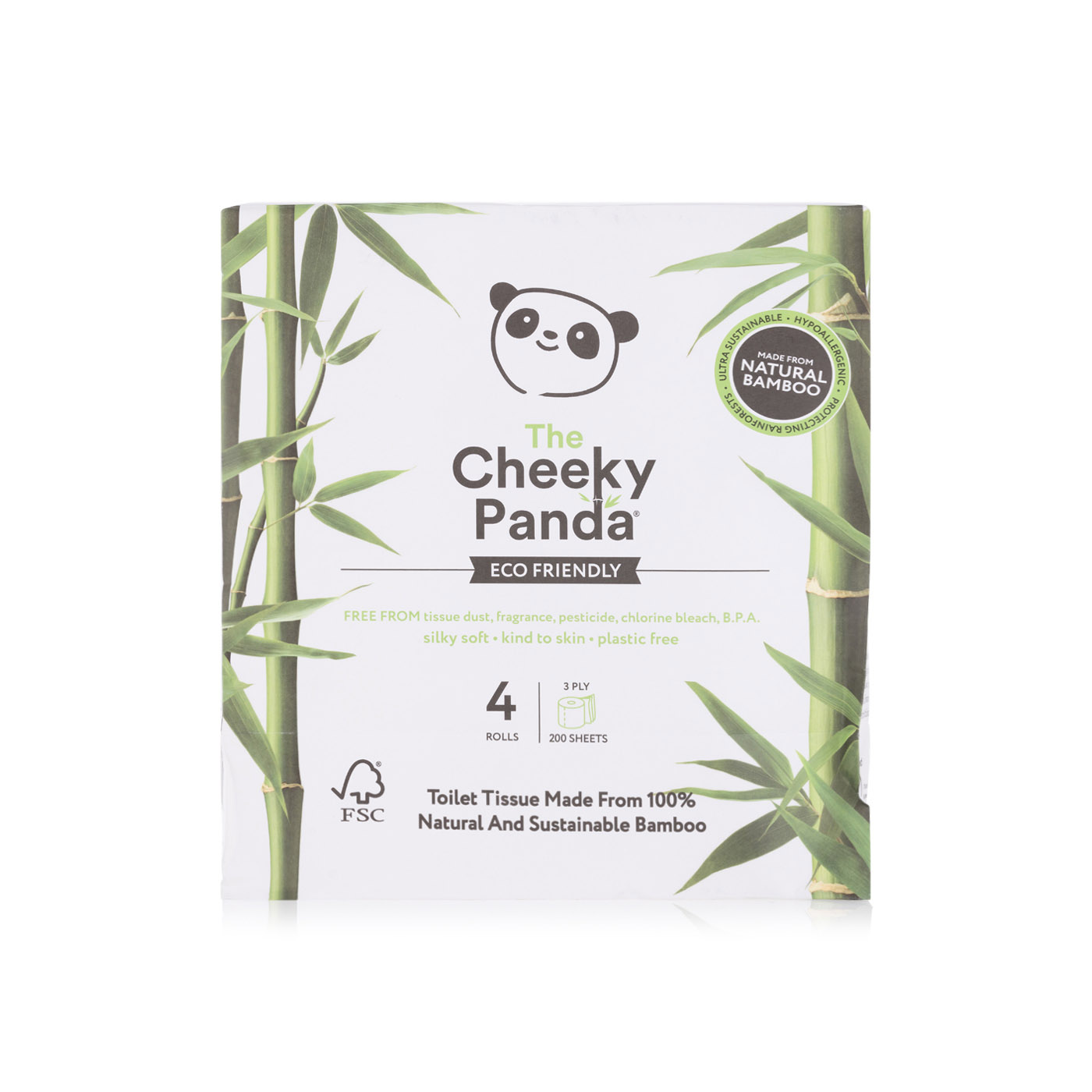 The Cheeky Panda bamboo toilet paper 4 rolls 3xply Spinneys UAE