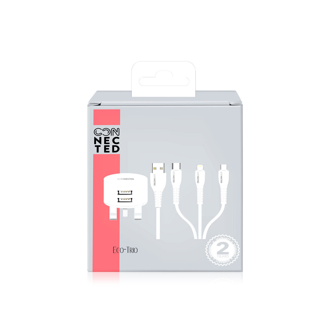 Connected 3 in 1 Charger and Cable Eco Pack