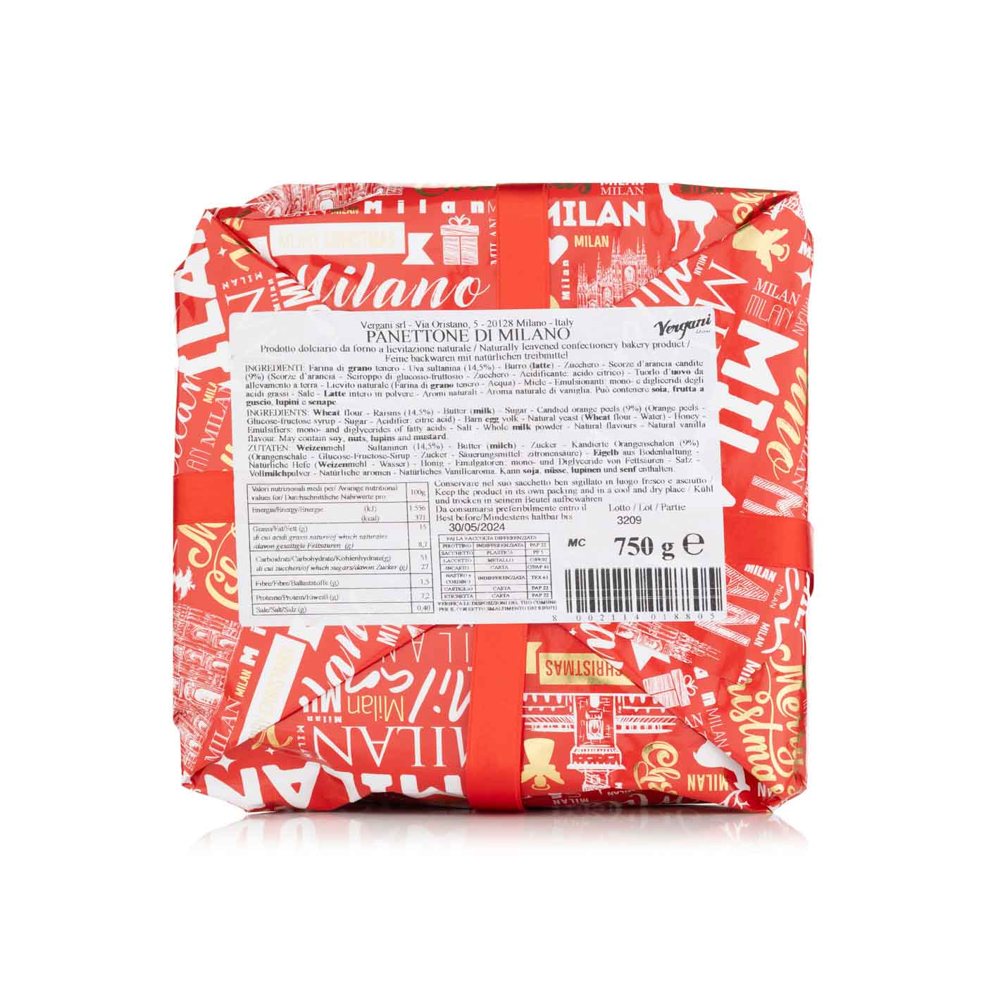 Vergani Classic Panettone 750g