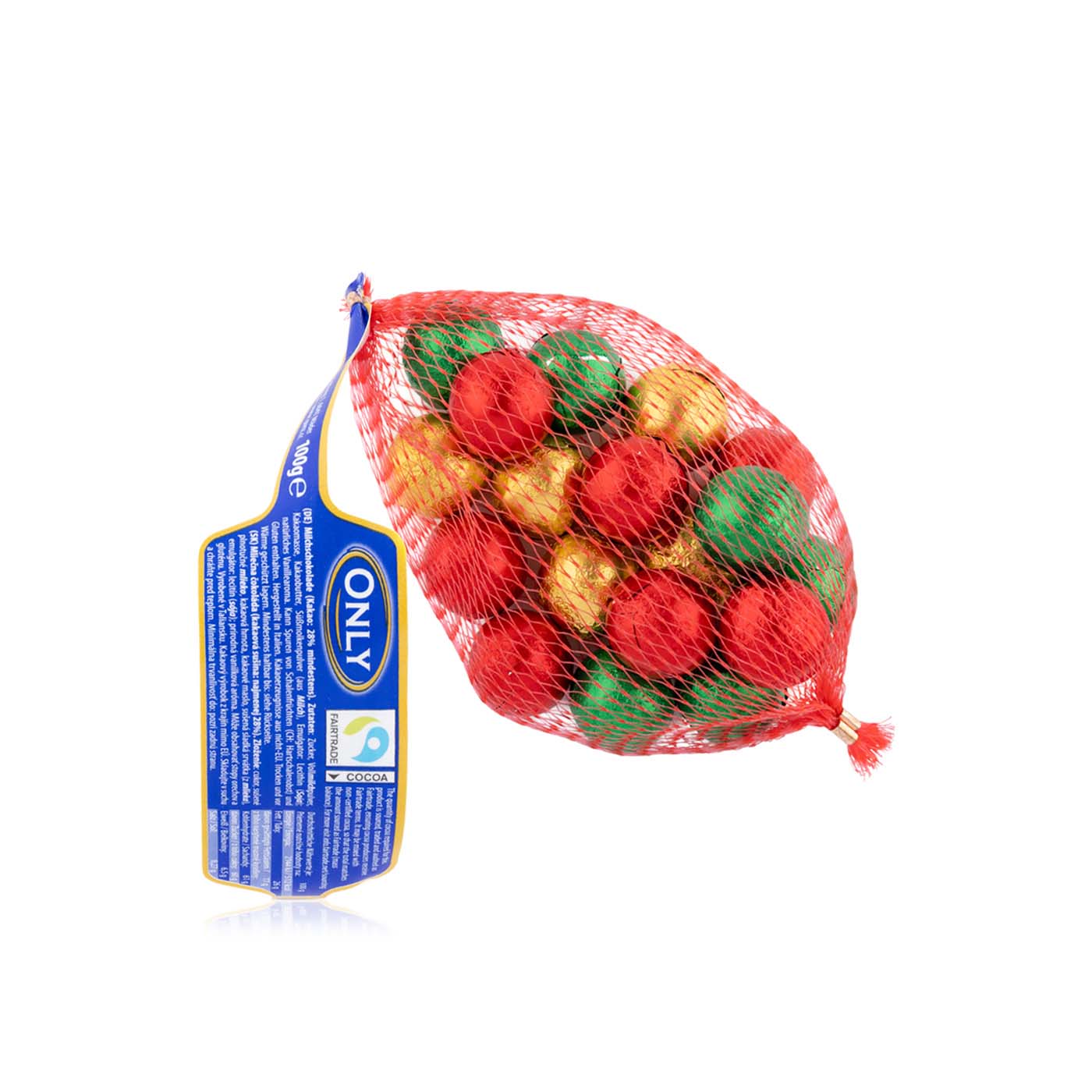 Only milk chocolate Christmas balls 100g Spinneys UAE