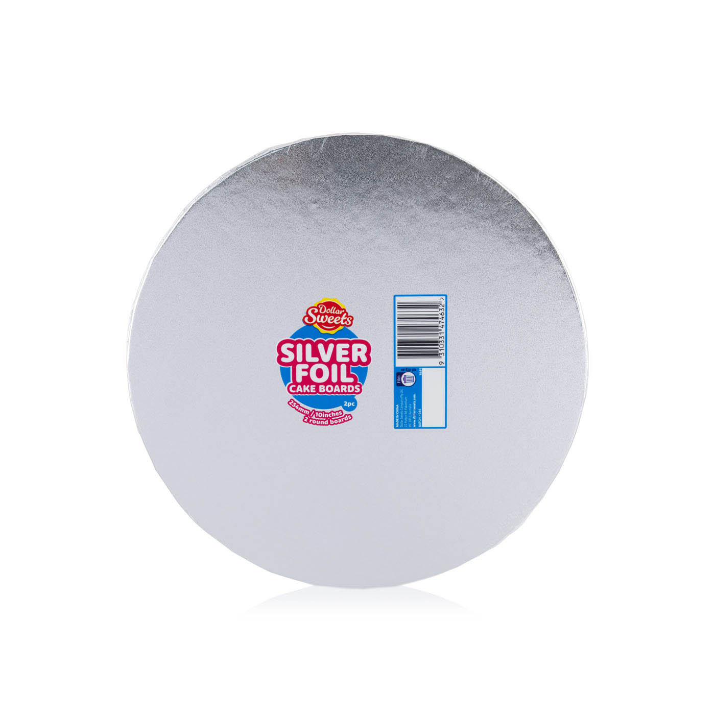 Dollar Sweets 10 inches Round Silver Cake Board x 3