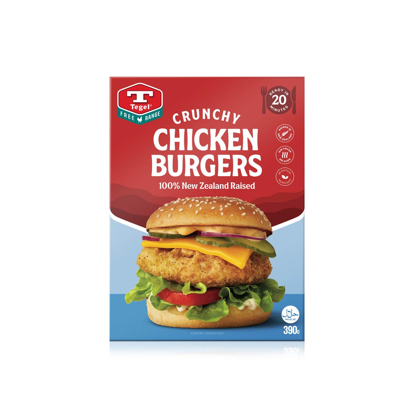 Tegel  Frozen  Free Range Crunchy Chicken Burgers 390G