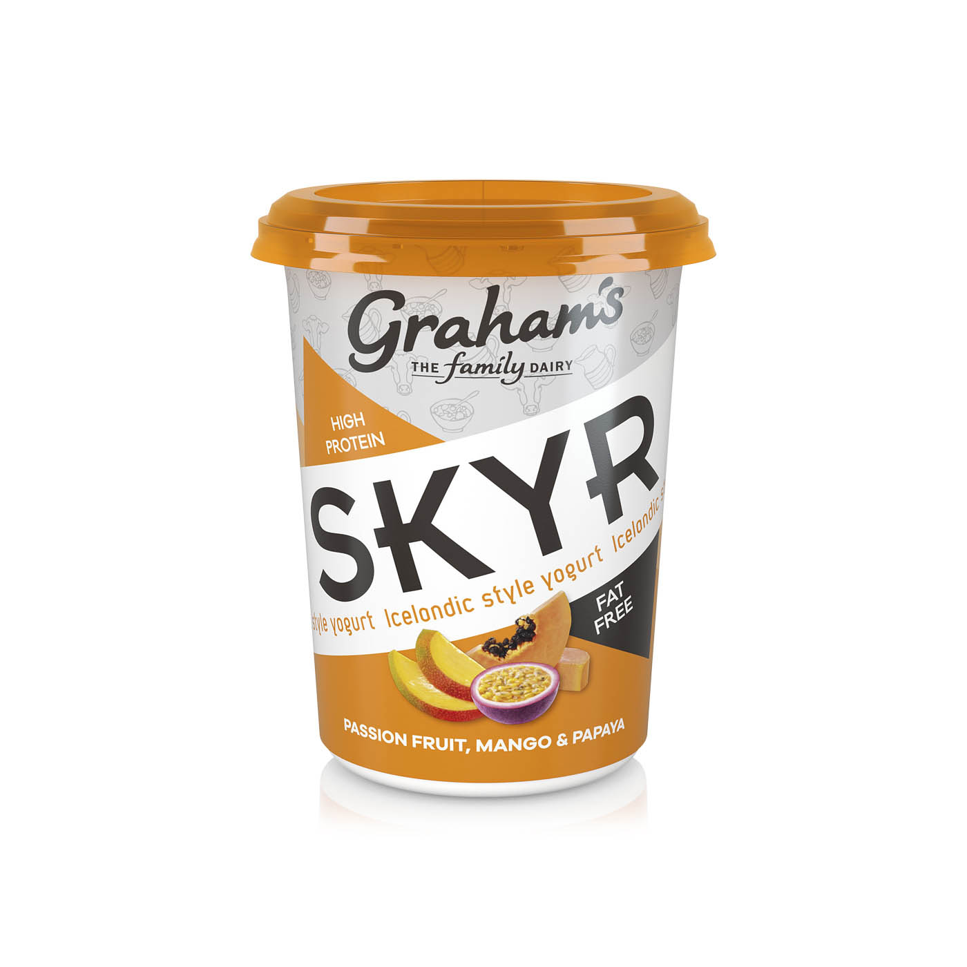 Graham's Skyr High Protein Passion Fruit, Mango and Papaya Icelandic Style Yoghurt 450g