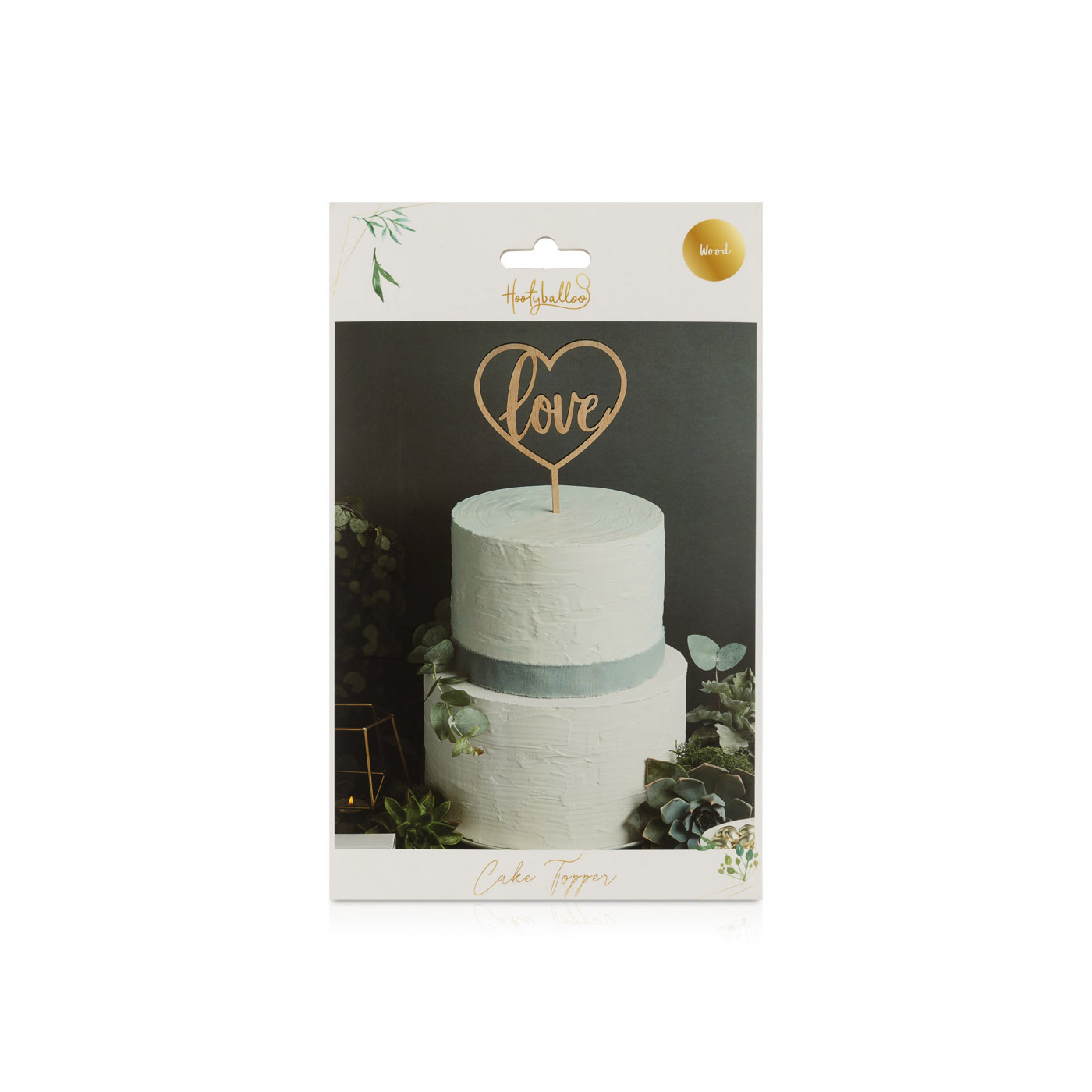 Hootyballoo Wooden "love" Cake Topper