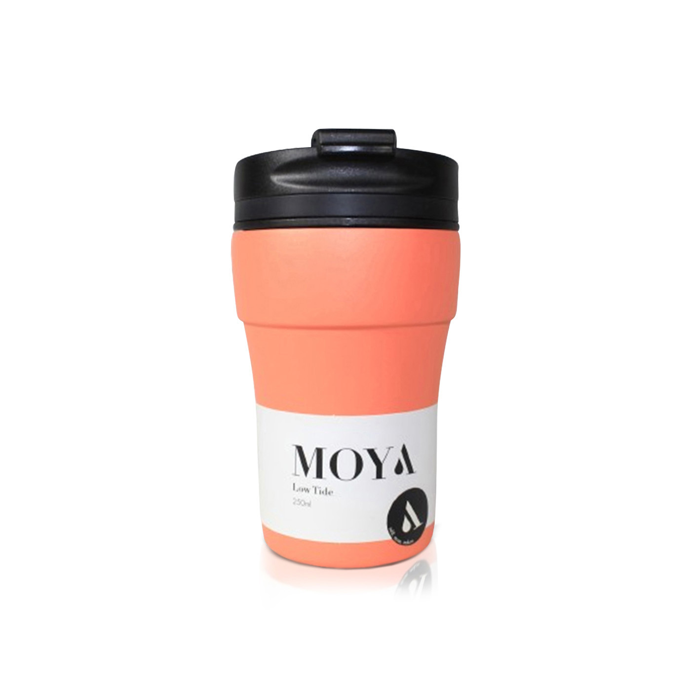 Moya Low Tide Travel Coffee Mug Black/coral 250ml