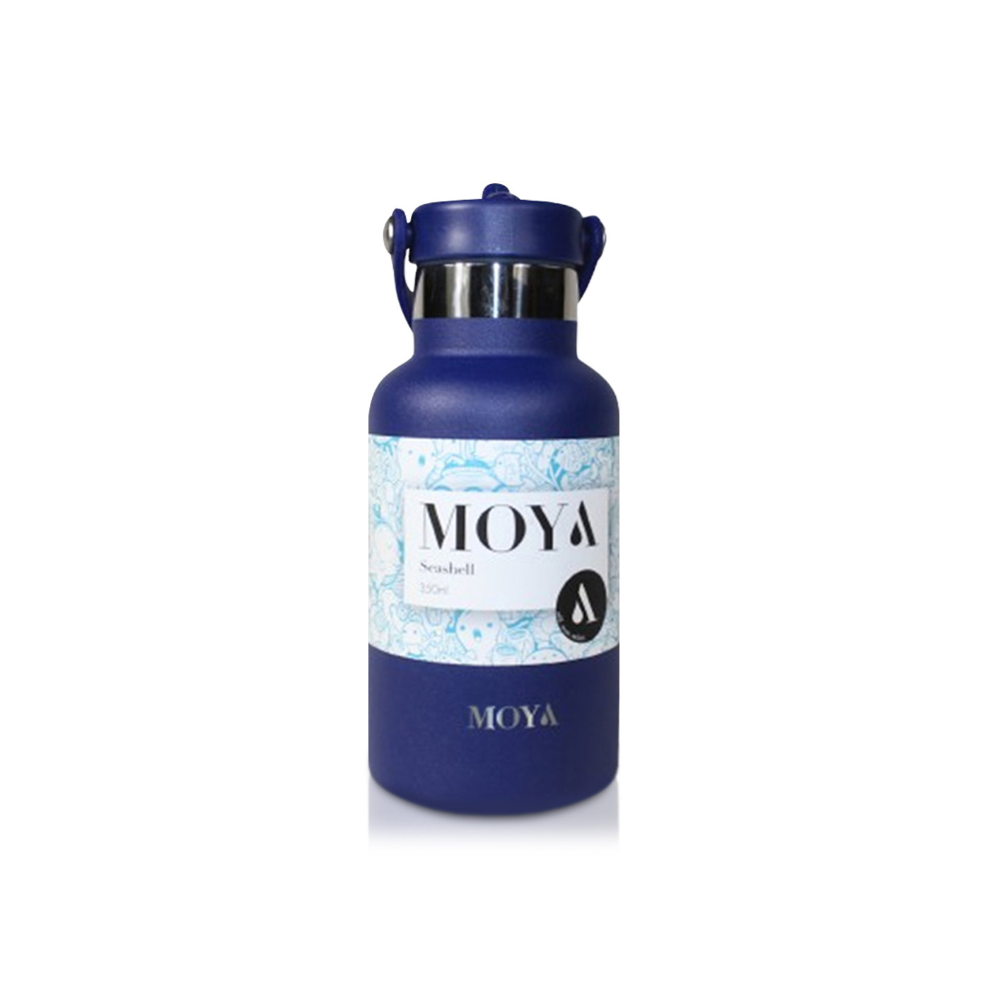 Moya Seashell Insulated and Sustainable Water Bottle Navy 350ml