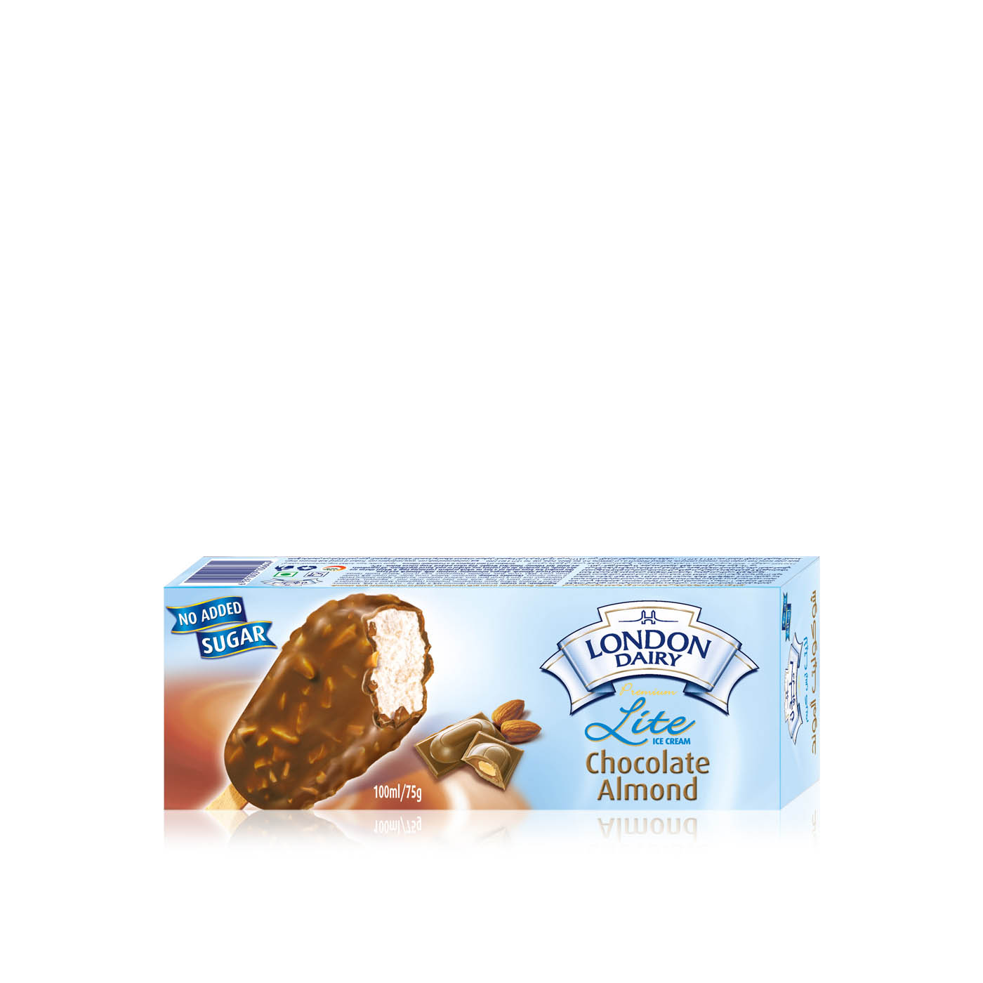 London Dairy Lite Chocolate Almond Ice Cream Stick 100Ml