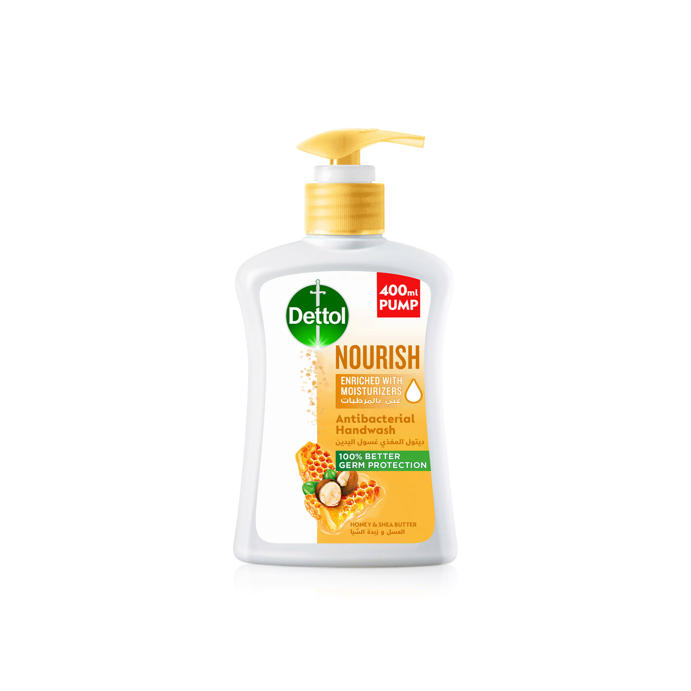 Dettol Nourish Antibacterial Handwash Honey and Shea Butter 400ml