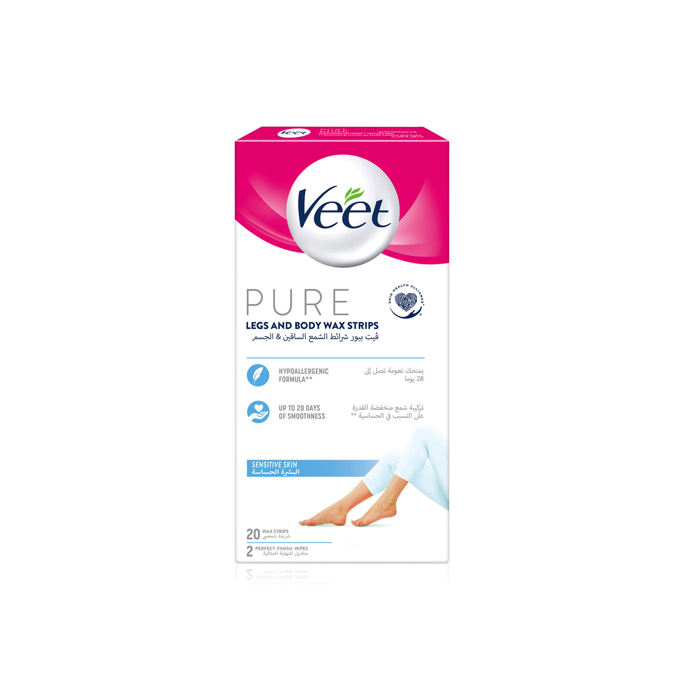 Veet Pure Legs and Body Wax Strips for Sensitive Skin 20s