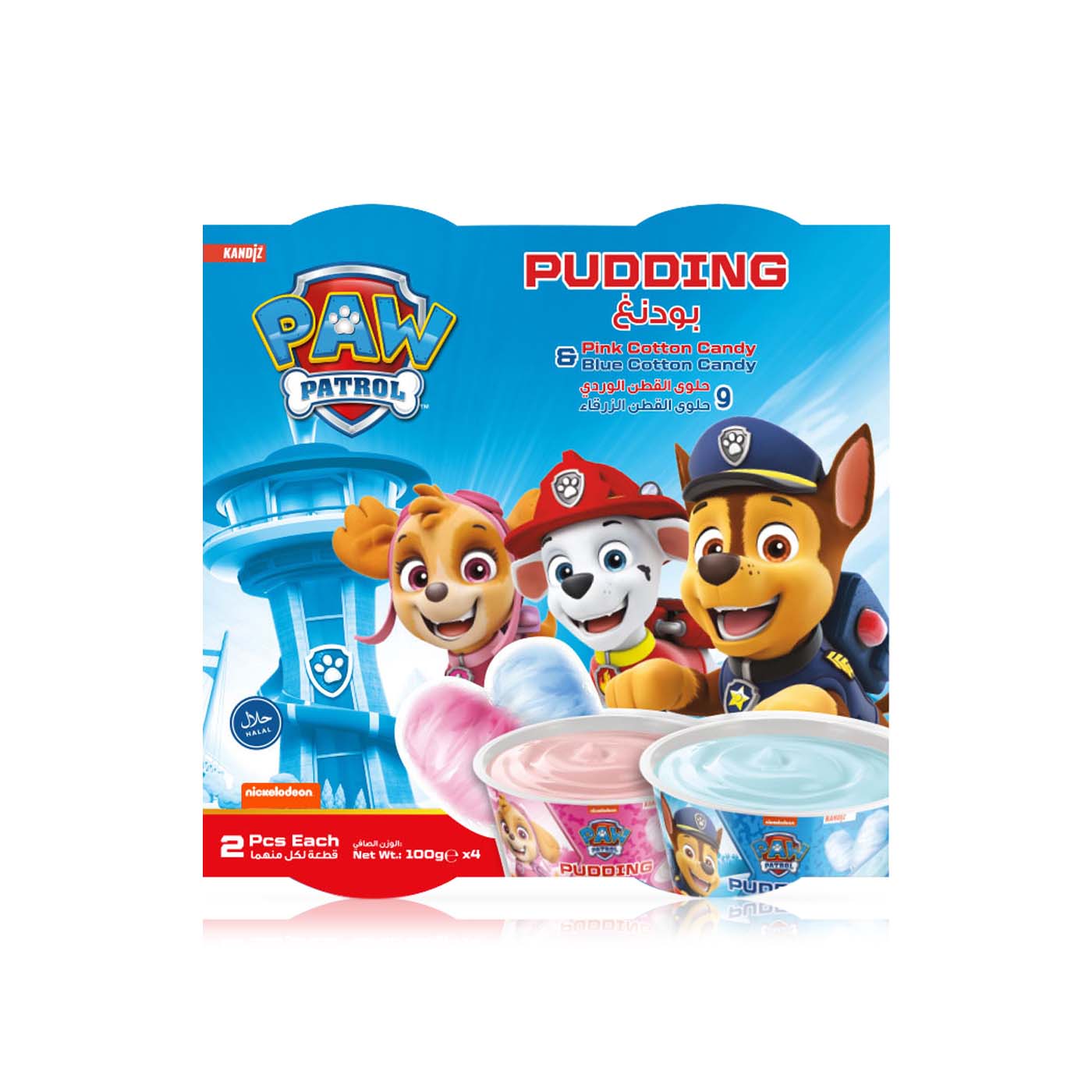 Balade Paw Patrol Blue and Pink Cotton Candy Pudding 100g x 4