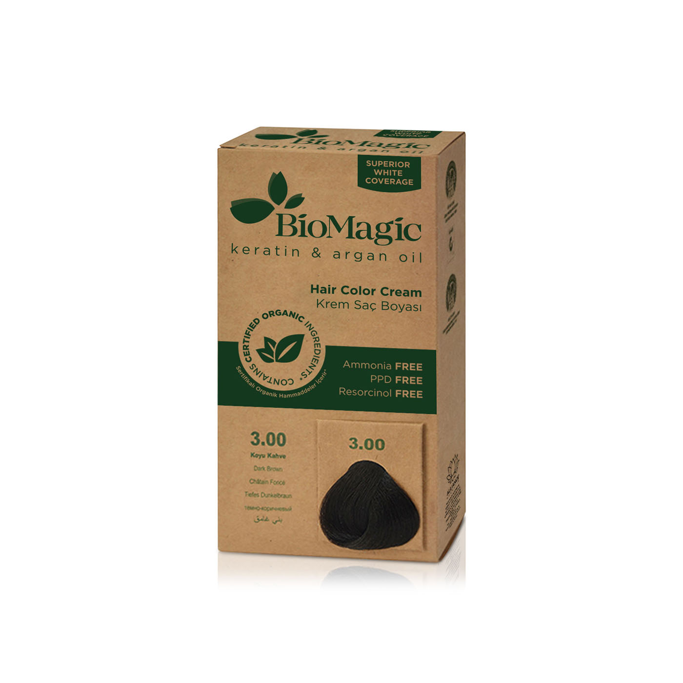 BioMagic Dark Brown 3.0 Hair Colour Cream Kit