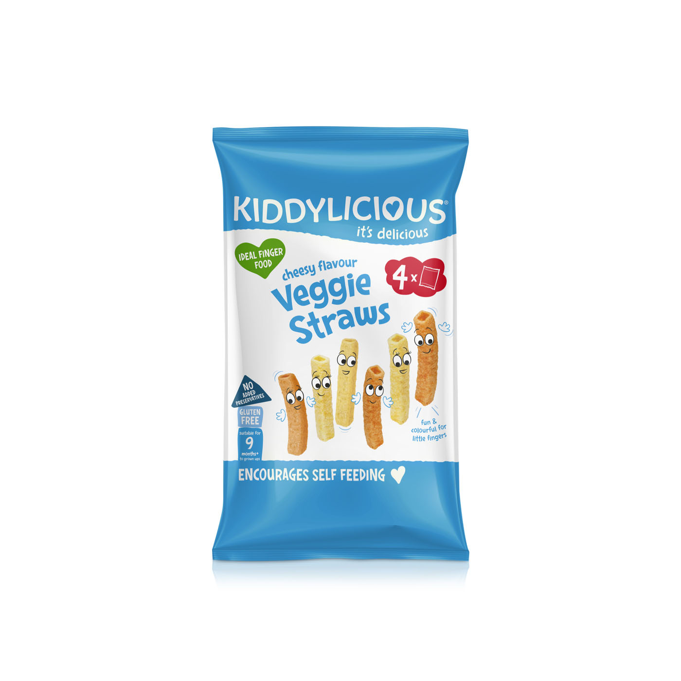 Kiddylicious Cheesy Veggie Straws 9+ Months 4 x 12g