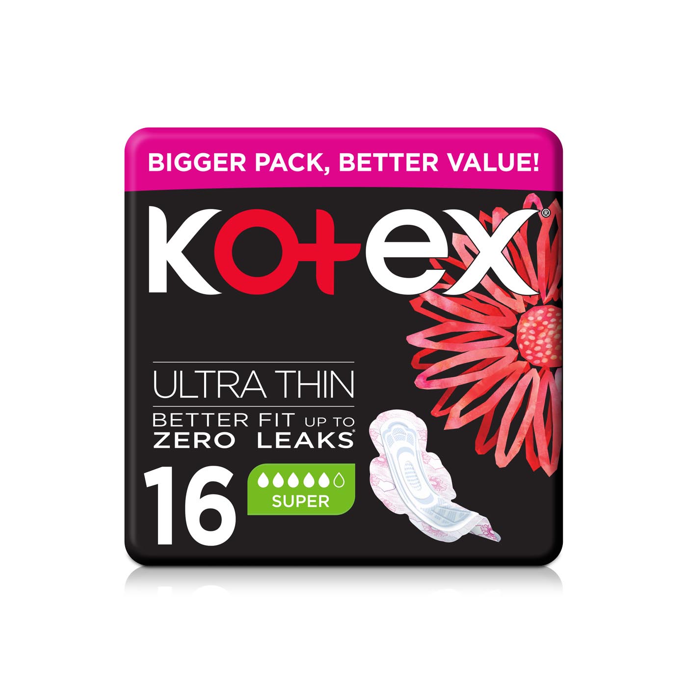 Kotex Ulathin Pads with Super Wings x 16