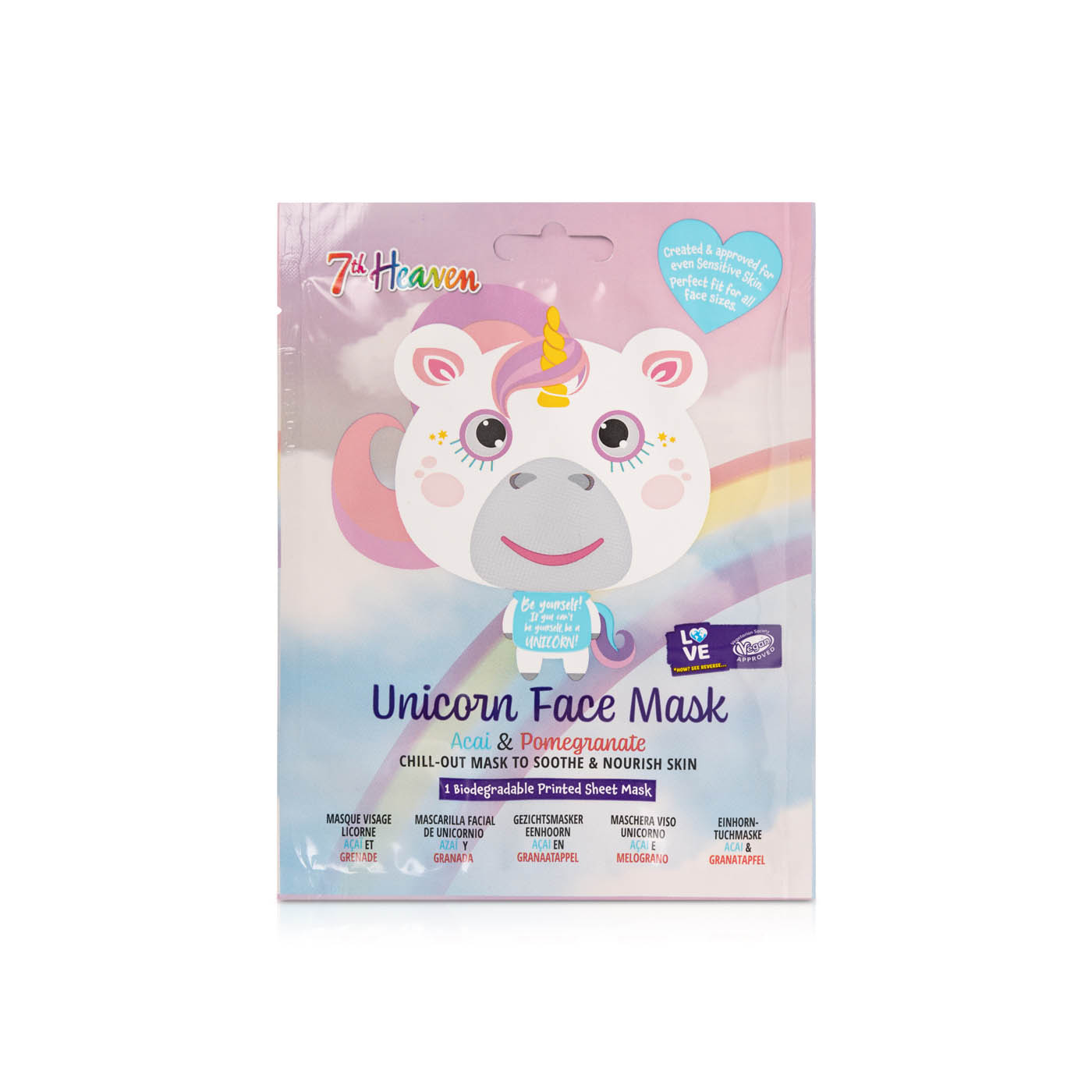 7th Heaven Acai and Pomegranate Unicorn Face Mask