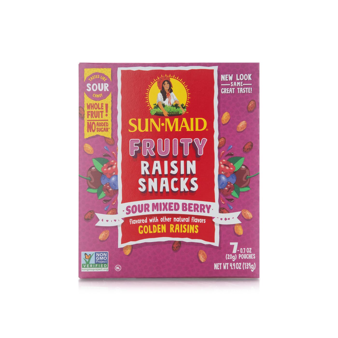 Sun Maid Sour Mixed Berry Raisin Snacks 7 Pack 139g