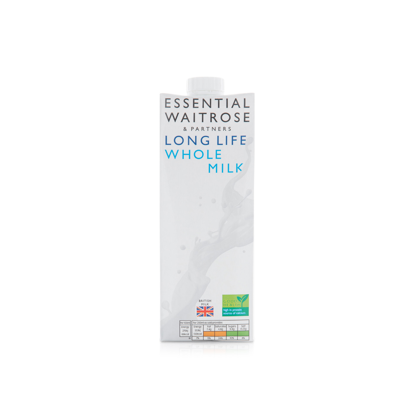 Waitrose Essential Whole Long Life Milk 1 litre