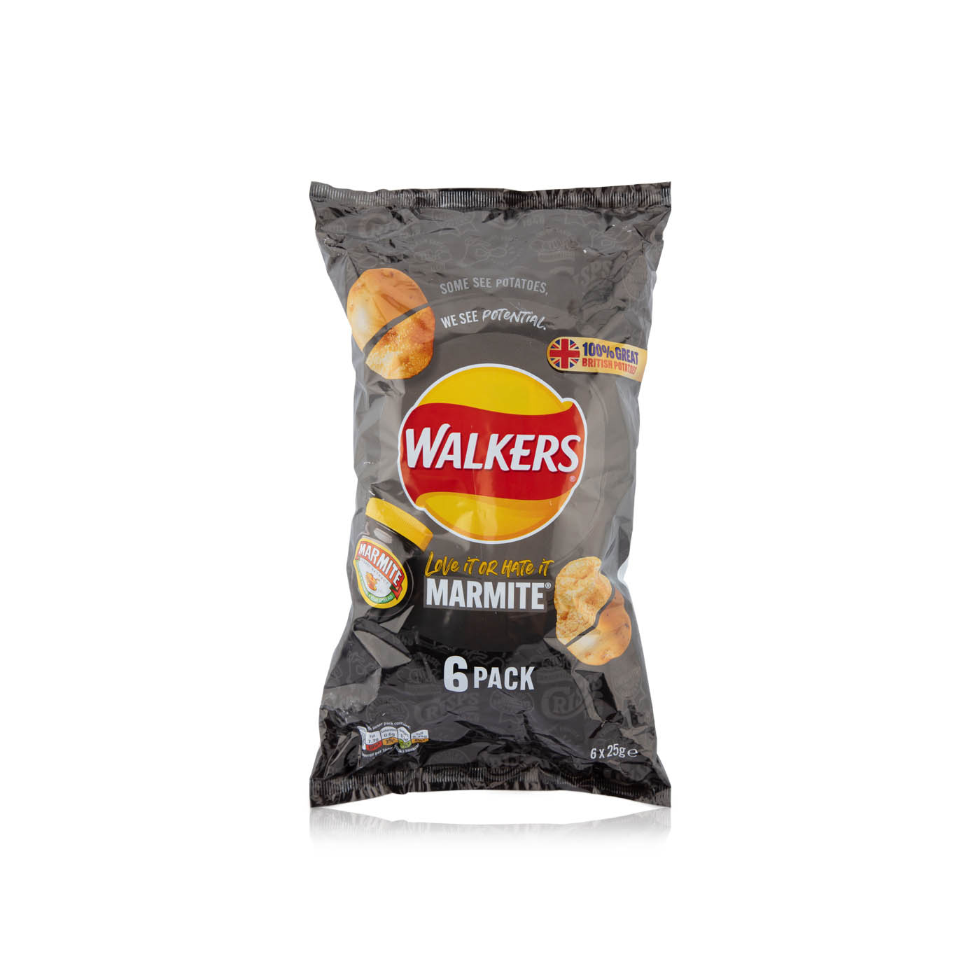 Walkers Marmite Chips 6pk 150g