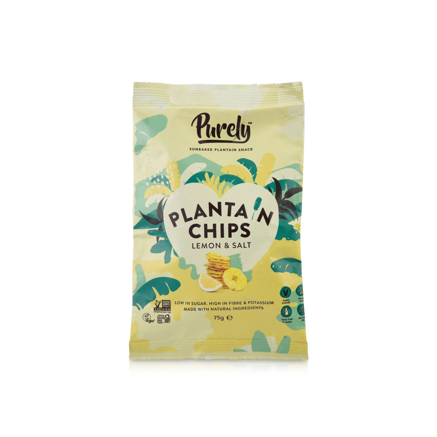 Purely Plantain Lemon and Salt Plantain Chips 75g