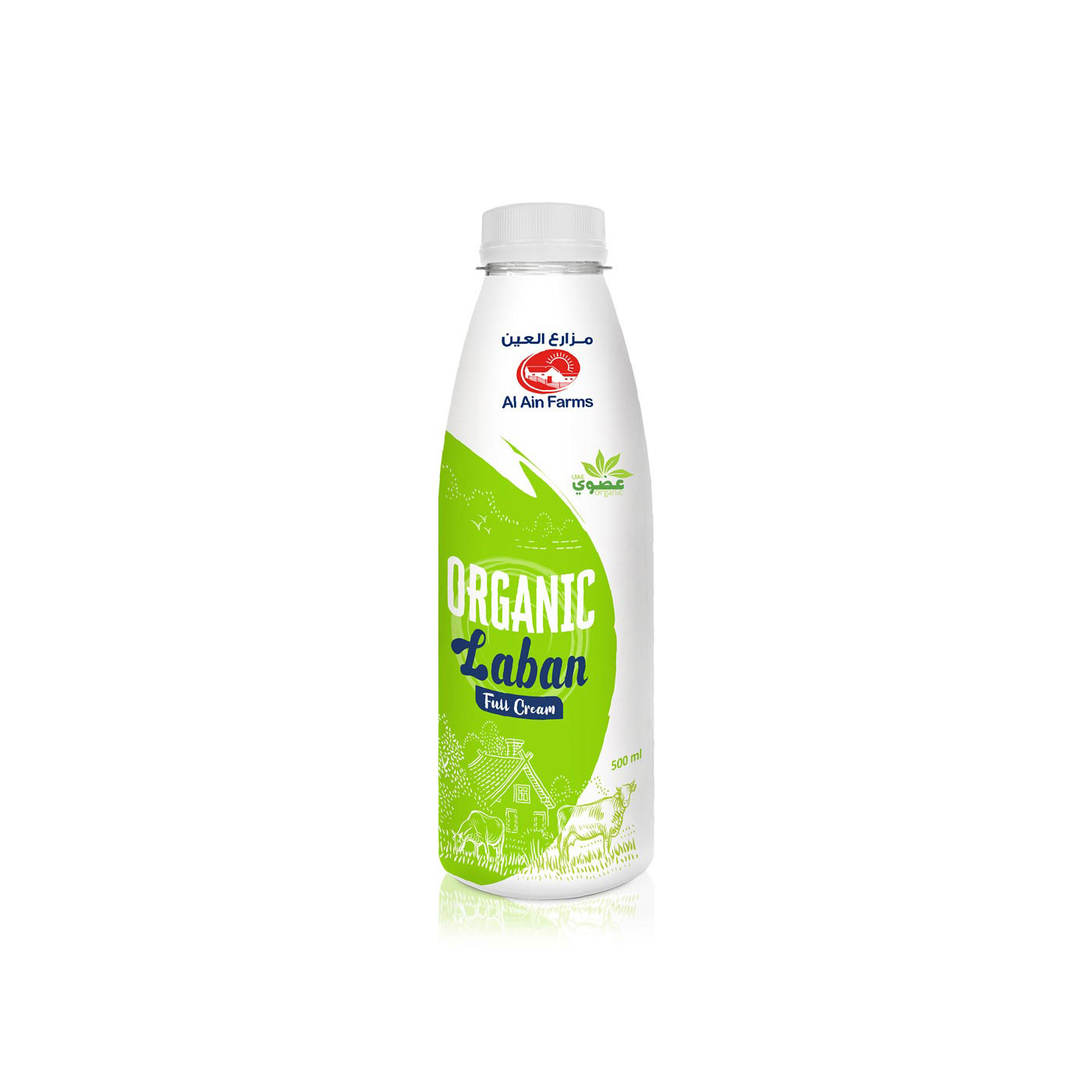 Al Ain Farms Organic Full Cream Laban 500ml