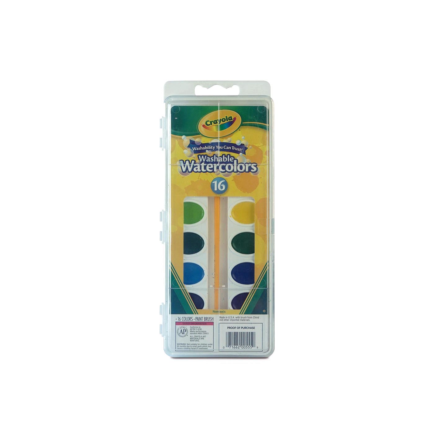Crayola Wash Watercolour Pans and Brush x 16