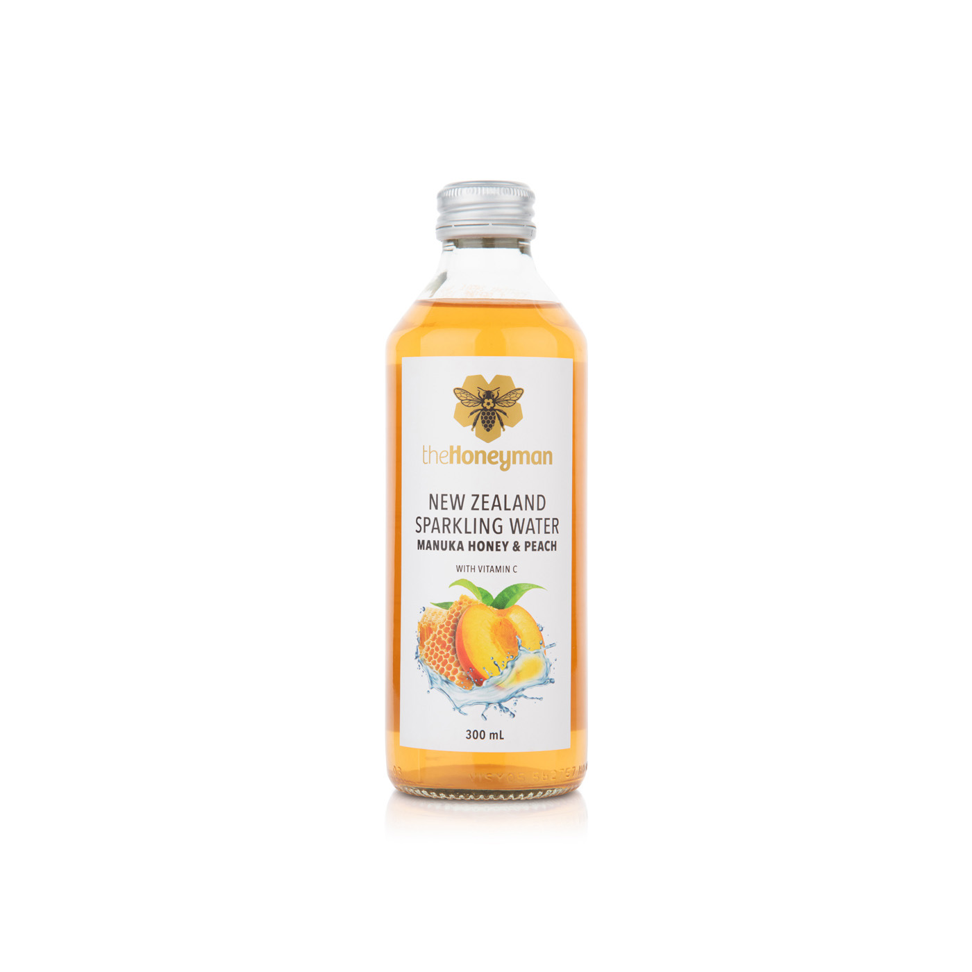 The Honeyman Manuka Honey and Peach Sparkling Water 300ml